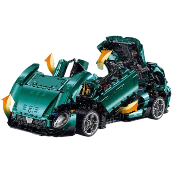 Конструктор спорткара на радіокеруванні GULY 10621 Alfa Romeo 33 Stradale Technic 1:8 4208 деталей зелений