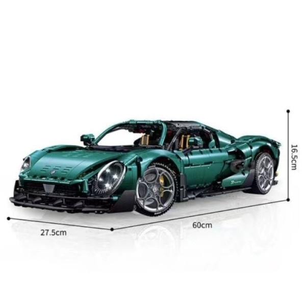 Конструктор спорткара на радіокеруванні GULY 10621 Alfa Romeo 33 Stradale Technic 1:8 4208 деталей зелений