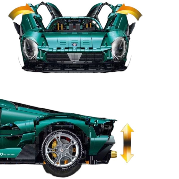 Конструктор спорткара на радіокеруванні GULY 10621 Alfa Romeo 33 Stradale Technic 1:8 4208 деталей зелений