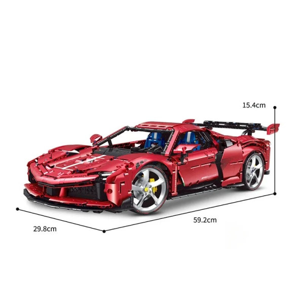 Конструктор спорткара на радіокеруванні Guly 10623 Ferrari SF90 Technic 1:8 3982 деталей червоний