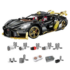 Конструктор спорткара на радіокеруванні GULY 10631 Bugatti La Voiture Noire Technic 1:8 4368 деталей чорний