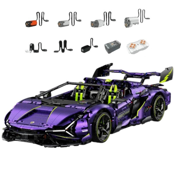 Конструктор спорткара на радіокеруванні GuLy 10635 Lambo Technic 1:8 3654 деталей фіолетовий