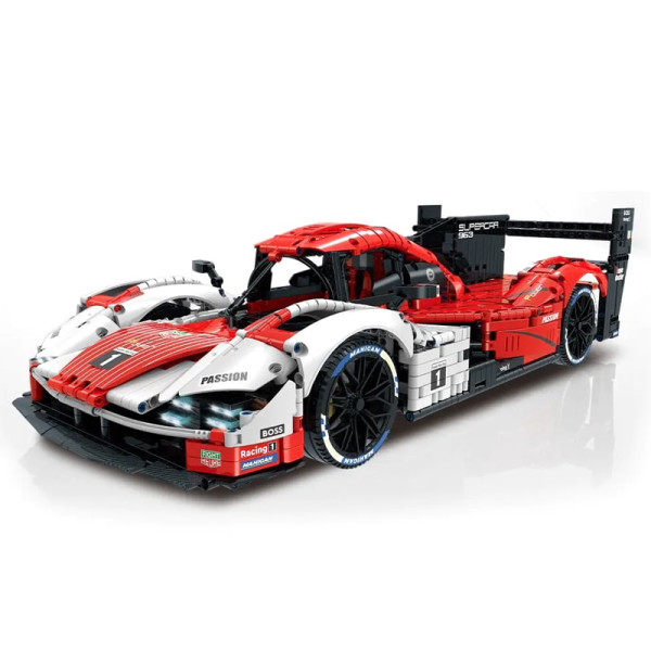 Конструктор спорткара на радіокеруванні GuLy 10615 Porsche 963 Technic 1:8 3460 деталей червоний