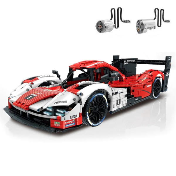 Конструктор спорткара на радіокеруванні GuLy 10615 Porsche 963 Technic 1:8 3460 деталей червоний