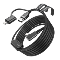 5-метровий кабель AMVR LC6 USB - Type-C 3.2 36W з додатковим живленням для Meta Quest 3 / 3S / 2 чорний