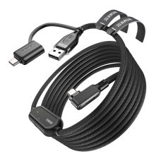 5-метровий кабель AMVR LC6 USB - Type-C 3.2 36W з додатковим живленням для Meta Quest 3 / 3S / 2 чорний