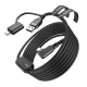 5-метровий кабель AMVR LC6 USB - Type-C 3.2 36W з додатковим живленням для Meta Quest 3 / 3S / 2 чорний