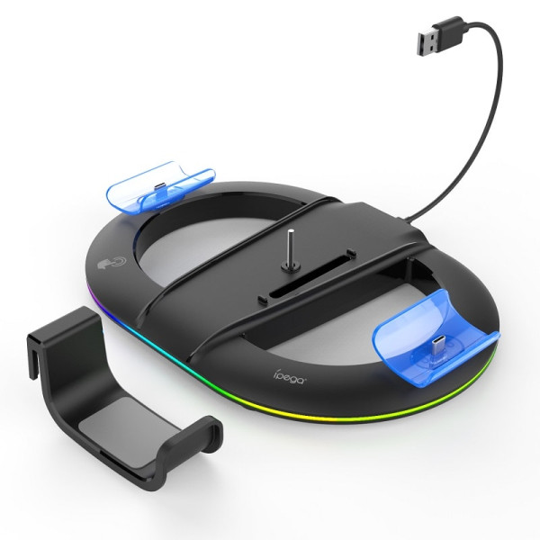 Вертикальна зарядна станція з RGB-підсвіткою iPega PG-P5S045H для Sony PlayStation 5 та PS5 Slim чорна