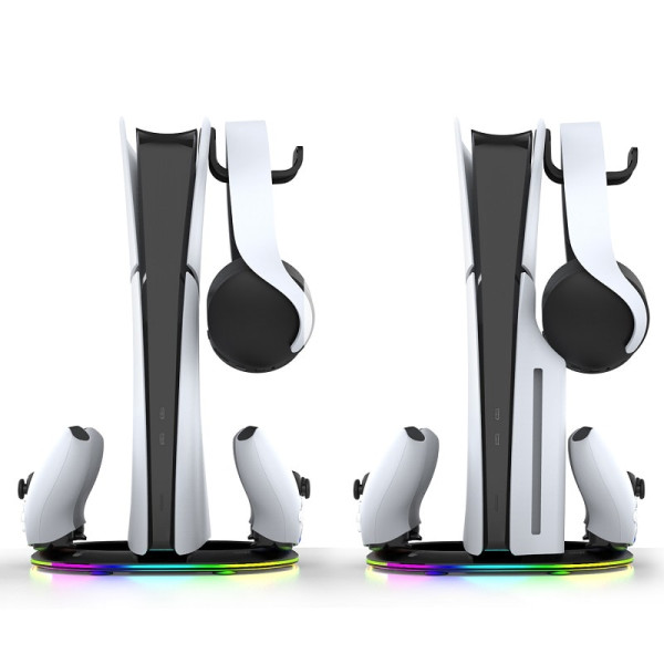 Вертикальна зарядна станція з RGB-підсвіткою iPega PG-P5S045H для Sony PlayStation 5 та PS5 Slim чорна