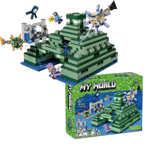 Конструктор Minecraft Підводна фортеця 1122 деталей Майнкрафт MineWorld My World 81081