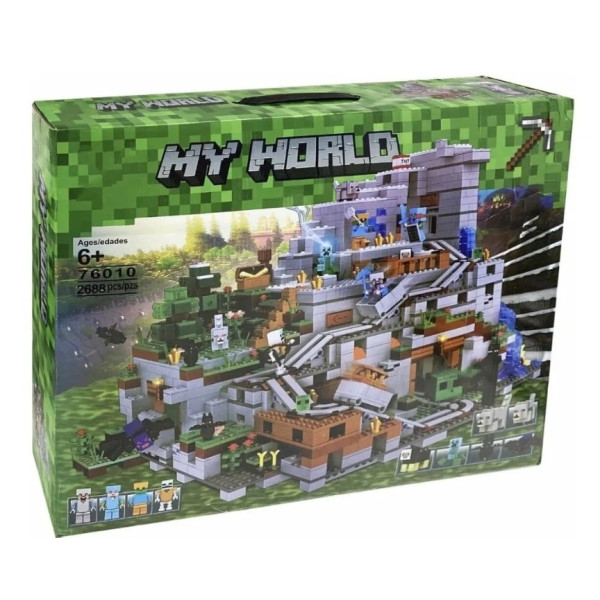 Конструктор 2688 деталей Minecraft Гірська печера Майнкрафт MineWorld My World 76010