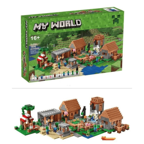 Конструктор 1600 деталей Minecraft Селище Майнкрафт My World 100010