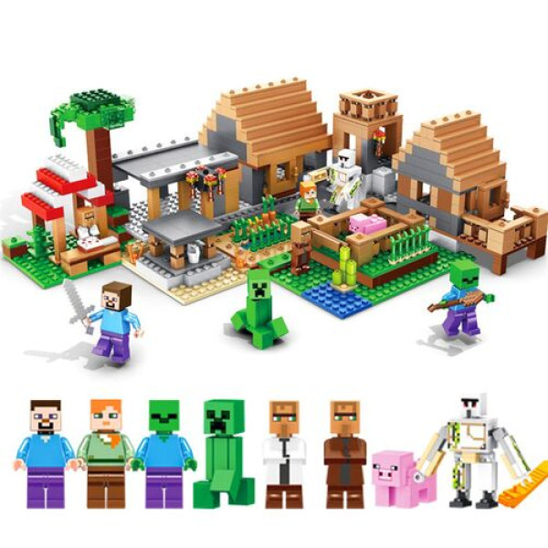 Конструктор Minecraft Село та напад Кріпера 838 деталей Майнкрафт My World 30051
