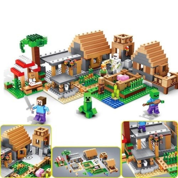 Конструктор Minecraft Село та напад Кріпера 838 деталей Майнкрафт My World 30051