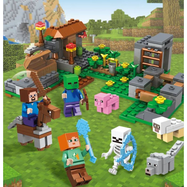 Конструктор Minecraft 13824 Битва на скелі 231 деталей Майнкрафт MineWorld My World