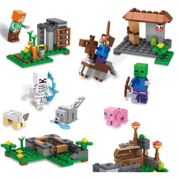 Конструктор Minecraft 13824 Битва на скелі 231 деталей Майнкрафт MineWorld My World