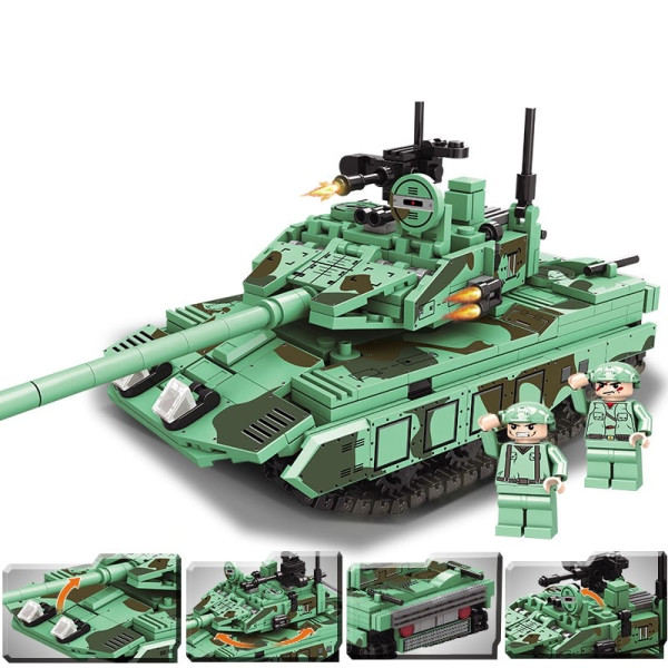 Конструктор "Бойовий танк Leopard 2A7" 608 деталей зелений камуфляж TWF892-D-5