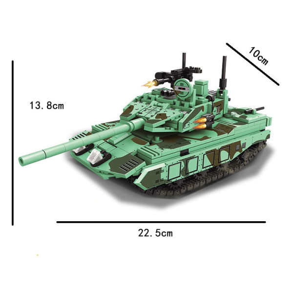 Конструктор "Бойовий танк Leopard 2A7" 608 деталей зелений камуфляж TWF892-D-5