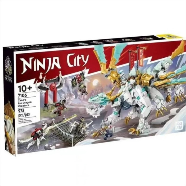 Конструктор Ninja City 11086 Крижаний дракон Зейна Ninjago Нінзяго  973 деталей