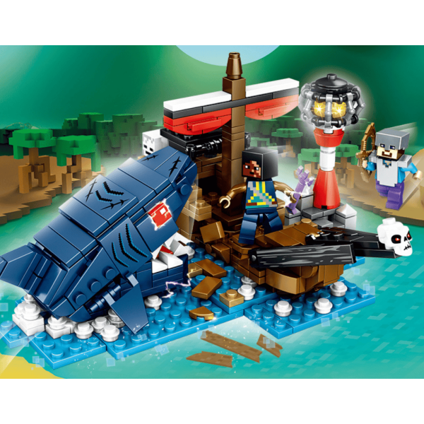 Конструктор  Minecraft Атака Мегалодона 450 дет Майнкрафт My World MG1219