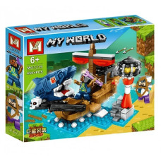 Конструктор  Minecraft Атака Мегалодона 450 дет Майнкрафт My World MG1219