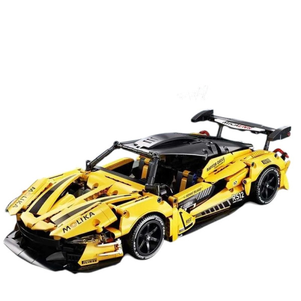 Конструктор спорткара на радіокеруванні з підсвіткою McLaren 720S Technic 1:14 1200 деталей жовтий