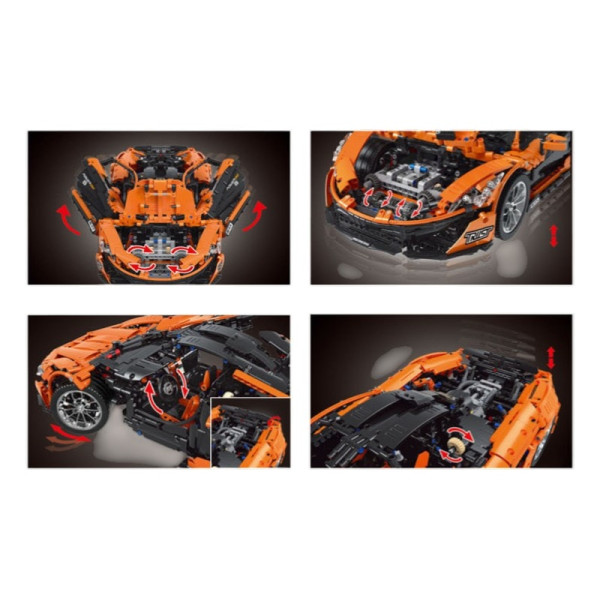 Конструктор Mould King McLaren P1 1:8 13090 на радіокеруванні з підсвіткою 3228 деталей Technic жовтий