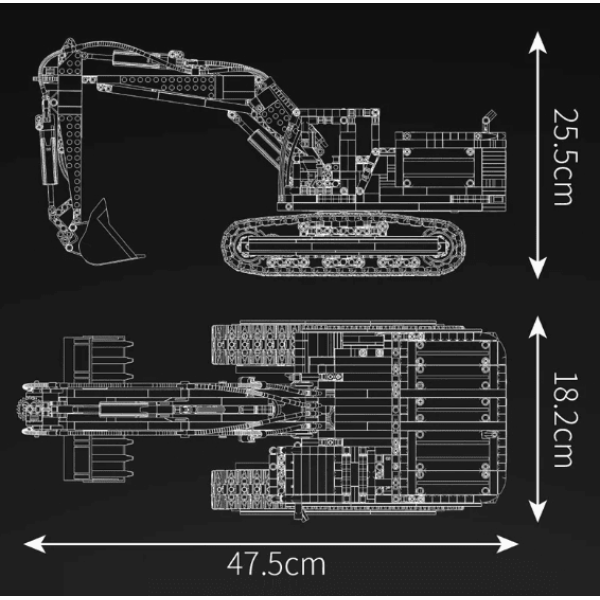 Конструктор Mould King Екскаватор на радіокеруванні 2169 деталей Technic 13112S жовтий