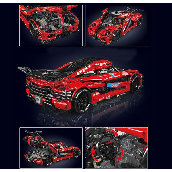 Конструктор Mould King Koenigsegg One 1:10 на радіокеруванні 3063 деталей Technic 13121 червоний
