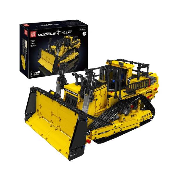 Конструктор Mould King D11 Бульдозер на радіокеруванні 1508 деталей Technic 15084 жовтий