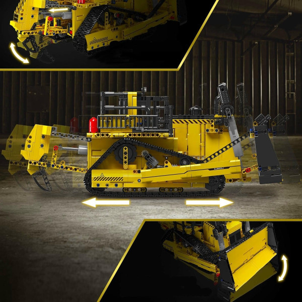 Конструктор Mould King D11 Бульдозер на радіокеруванні 1508 деталей Technic 15084 жовтий