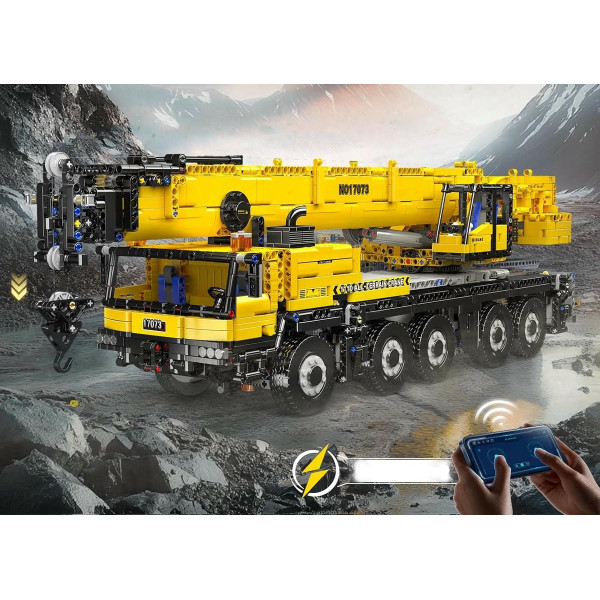 Конструктор Mould King Вантажний кран LTM 1110 на радіокеруванні 3218 деталей Technic 17073 жовтий