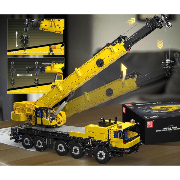 Конструктор Mould King Вантажний кран LTM 1110 на радіокеруванні 3218 деталей Technic 17073 жовтий
