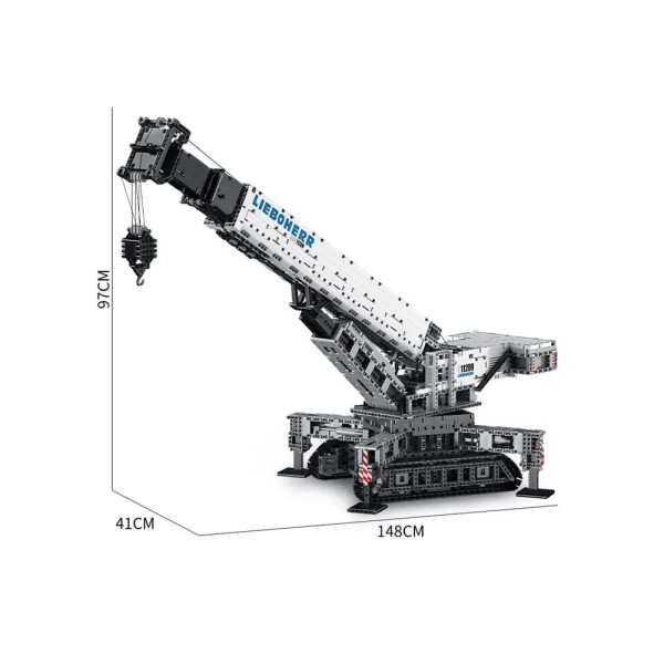 Конструктор Mould King Гусеничний кран Liebherr LTR 11200 на радіокеруванні 4000 деталей Technic 17002  білий