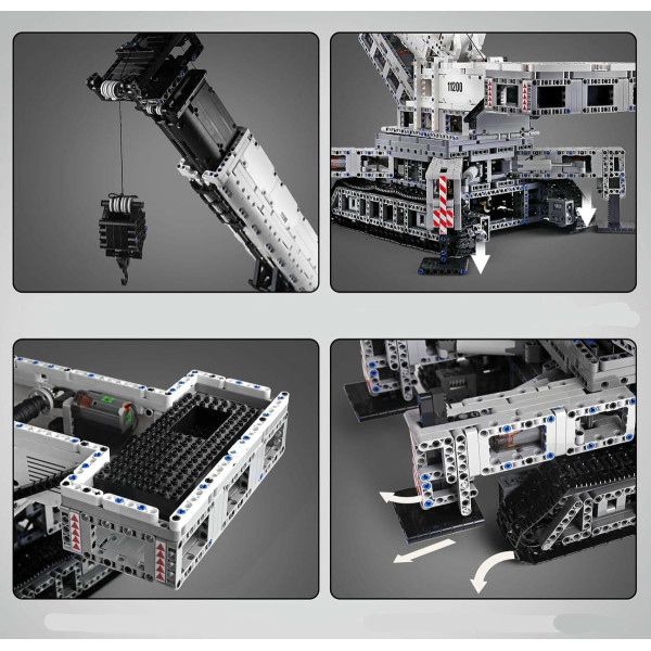 Конструктор Mould King Гусеничний кран Liebherr LTR 11200 на радіокеруванні 4000 деталей Technic 17002  білий