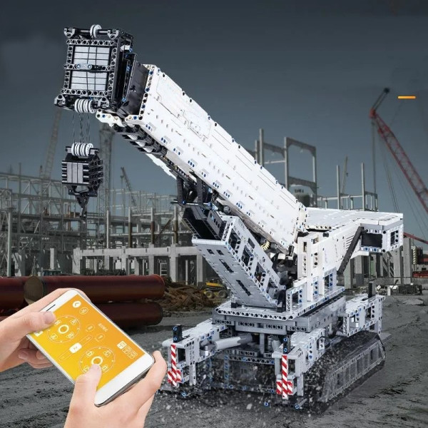 Конструктор Mould King Гусеничний кран Liebherr LTR 11200 на радіокеруванні 4000 деталей Technic 17002  білий