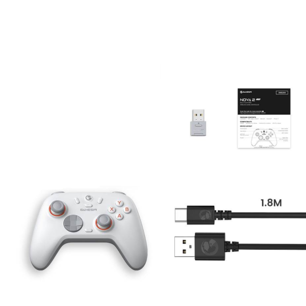 Бездротовий геймпад GameSir T4 Nova Lite 2 білий USB передавачем 2.4GHz 