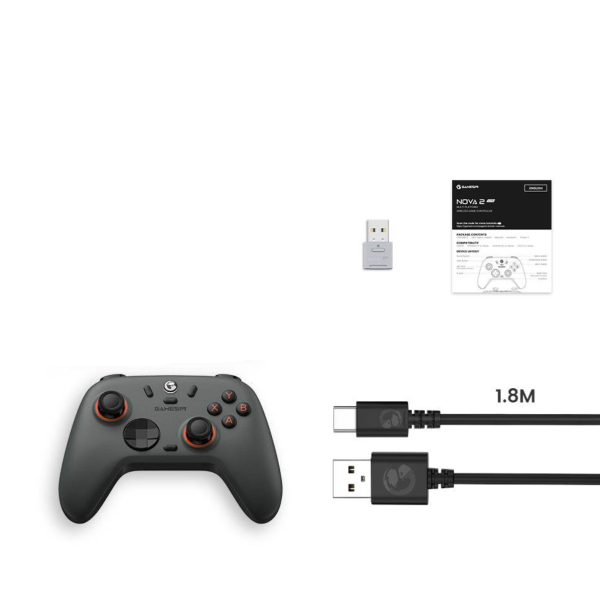 Бездротовий геймпад GameSir T4 Nova Lite 2 сірий з USB передавачем 2.4GHz 