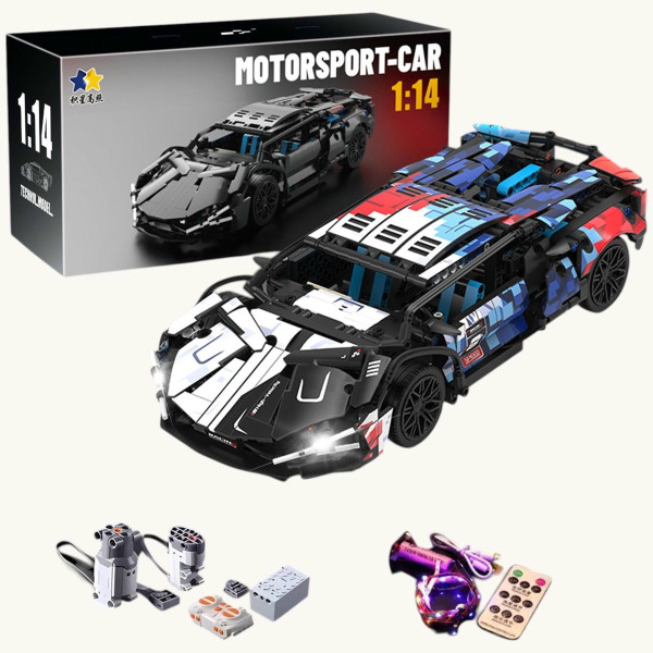 Конструктор спорткара на радіокеруванні з підсвіткою Technic 1:14 1200 деталей 